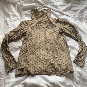 Blouse gold with print , 100%silk